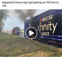Image result for NASCAR Hauler Fire