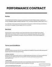 Image result for Performance Contract Template