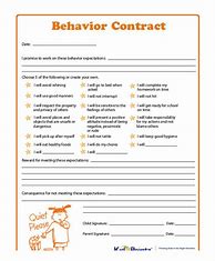 Image result for Kids Behavior Contract Template PDF for School