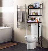 Image result for Brushed Nickel Towel Racks Over Toilet