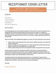 Image result for Receptionist Job Cover Letter Sample