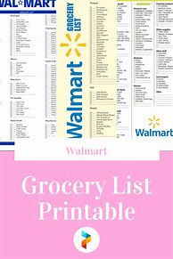 Image result for Free Printable Walmart Shopping List