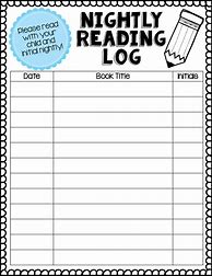Image result for First Grade Reading Log Printable