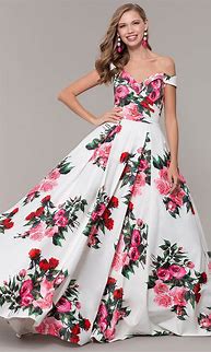 Image result for Floral Print Prom Dresses