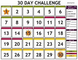 Image result for 30-Day Challenge Calendar Template