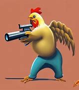 Image result for Cartoon Chicken with Gun