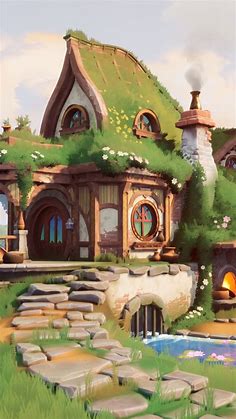 Download 720x1280 wallpaper beautiful house in forest, fantasy, samsung galaxy mini s3, s5, neo, alpha, sony x… | Fantasy art landscapes, Fantasy landscape, Scenery