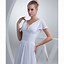Image result for Long White V-Neck Dress