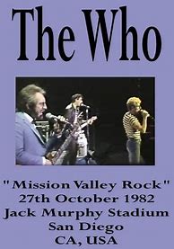 Image result for Poster for the Who Tour 1982 San Diego Appearance