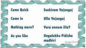 Image result for Learn Tamil through English with Pictures