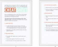 Image result for Pomodoro Technique Cheat Sheet