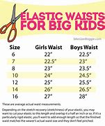 Image result for Waist Size Chart for Kids