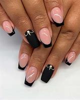 Image result for Coffin Black French Tip Nails