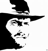 Image result for Clint Eastwood Black and White Stencil