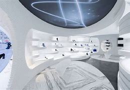 Image result for Futuristic SNEAKER Store