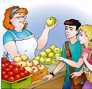 Image result for Cartoon of Brown Kids Buying Apple's
