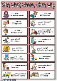 Image result for Who What/When Where Why/How Worksheet