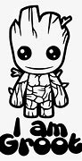 Image result for Mad Baby Groot Black and White