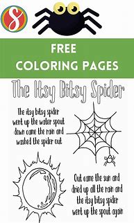 Image result for Itsy Bitsy Spider Web Coloring Page