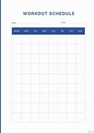 Image result for Blank Workout Schedule