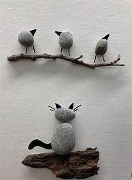 Image result for Cat Pebble Art