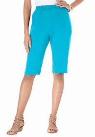 Image result for Pull On High Waisted Plus Size Bermuda Shorts