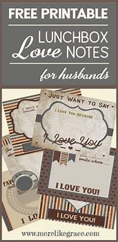 Image result for Printable Lunch Box Love Notes for Husband