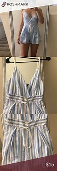 Image result for Blue and White Long Pants Romper