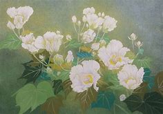 ●芙蓉の花　日本画 | よこおえいこ　日本画家 横尾英子・ブログ