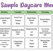 Image result for Meal Plan Day Care Printable