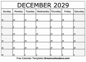 Image result for December 2029 Calendar