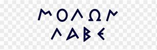 Image result for Molon Labe Written in Greek