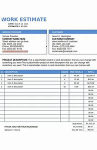 Image result for Job Estimate Template Free Download