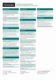 Image result for Hypothesis Test Cheat Sheet