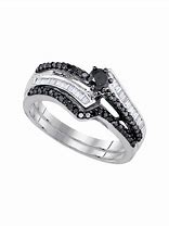 Image result for Black Diamond Sterling Silver Wedding Ring Sets