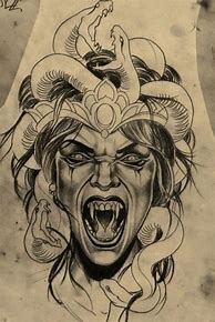 Image result for Scary Medusa Drawing