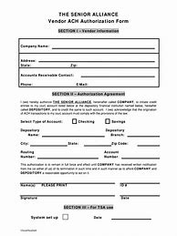 Image result for ACH Form Template