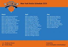 Image result for NY Knicks Schedule