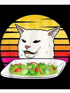 Image result for Confused Cat Meme at Dinner Drawing
