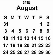 Image result for August 1 Calendar
