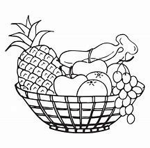 Image result for Summer Fruit Basket Black and White
