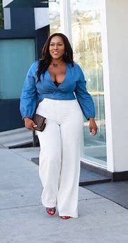 Image result for White Pants Plus Size Outfits