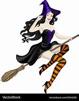 Image result for Witch On a Broom Stick Vector