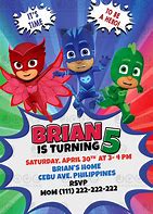 Image result for PJ Mask Birthday Invitation Templets for Twins