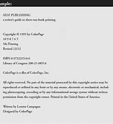 Image result for Book Copyright Page Example