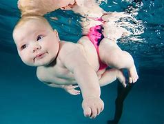 Image result for Newborn Baby Swimming
