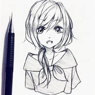 Image result for Anime Girl Pencil Sketch