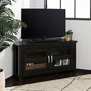 Image result for Black Wood Corner TV Stand