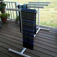 Image result for PVC Pipe Pool Towel Rack