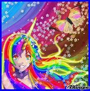 Image result for Rainbow Anime Hair GIF